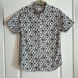 Men’s Denim & Flower Blue and Brown Floral Shirt
